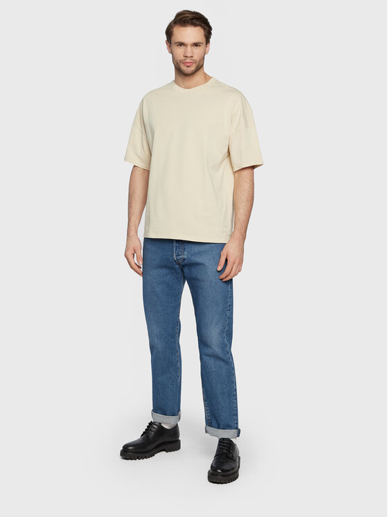 T-shirt Fizvalley MFIZ02AH22 Écru Regular Fit