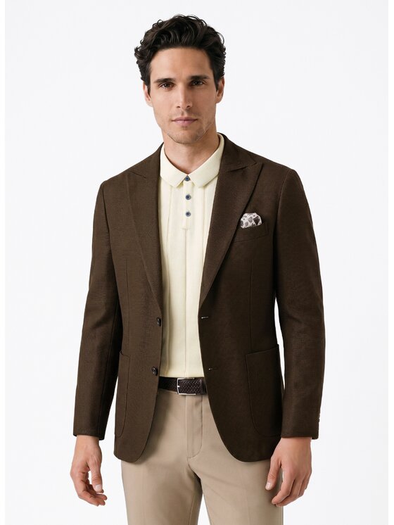 Pako Lorente Pako Lorente Marynarka P26WF-3X-009 Brązowy Slim Fit