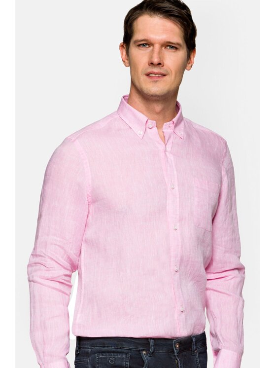 Lancerto Lancerto Koszula Erica Różowy Slim Fit