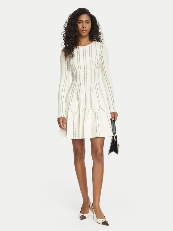 Elisabetta Franchi Elisabetta Franchi Трикотажна сукня AM-39Q-67E2-V590 Кремовий Fitted Fit