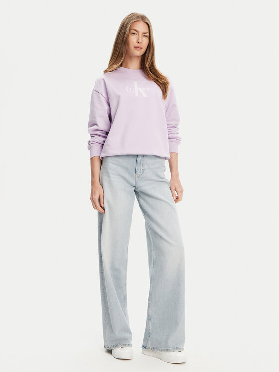 Calvin Klein Jeans Calvin Klein Jeans Mikina Monologo LV047B234G Fialová Relaxed Fit