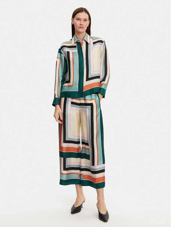 Weekend Max Mara Weekend Max Mara Pantaloni di tessuto Ottavo 2515131051 Multicolore Wide Leg