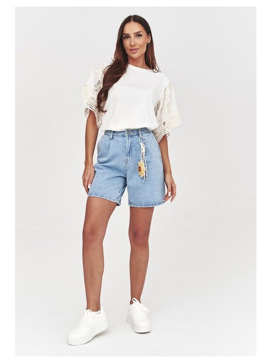 Makadamia Makadamia Szorty jeansowe C61 Niebieski Loose Fit