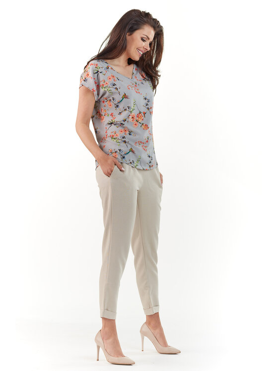 Awama Awama Blusa L067 Grigio Basic Fit