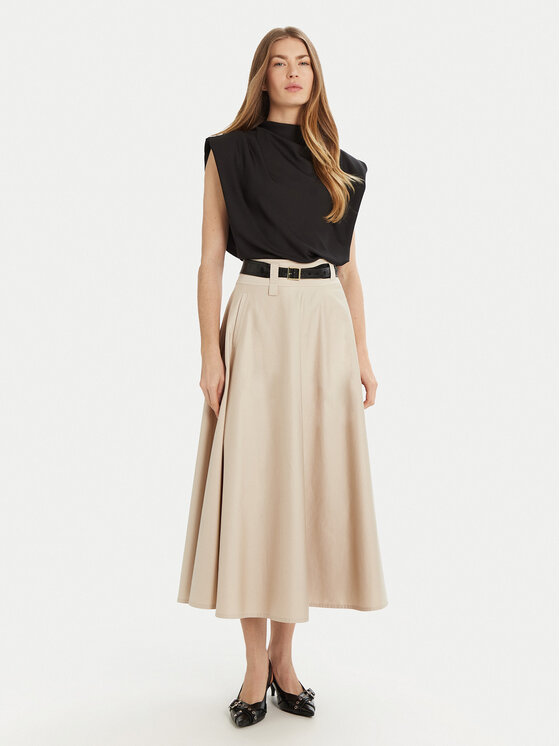 Marella Marella Φούστα σε γραμμή Α Kuban 2513101011 Μπεζ Regular Fit