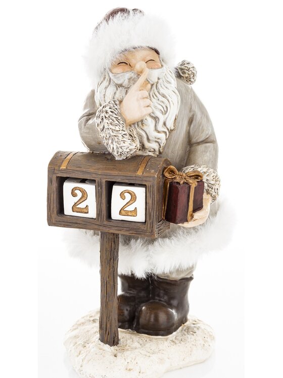 MIAhome MIAhome Figurka świąteczna Święty Mikołaj SEDUTA-2 Szary