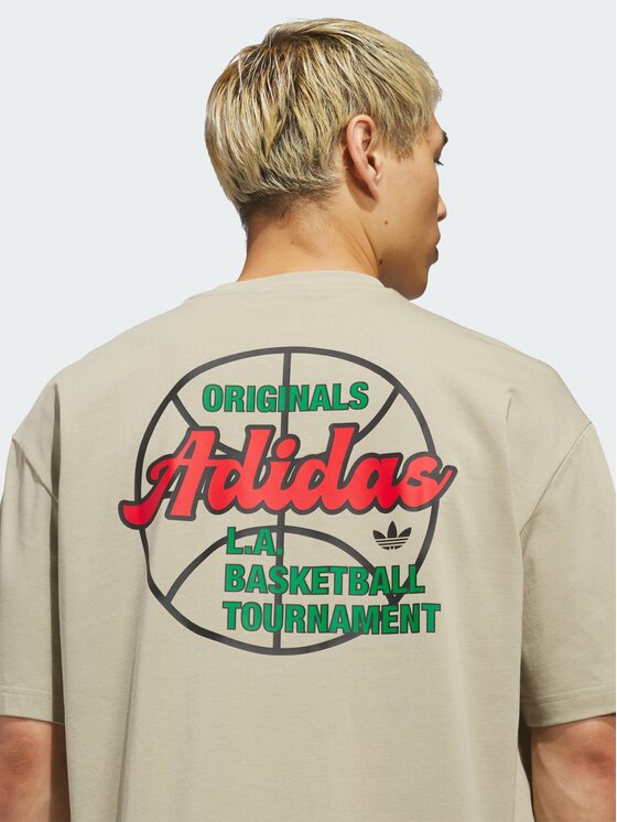 adidas adidas T-Shirt Basketball Tournament Tee Brązowy Oversize