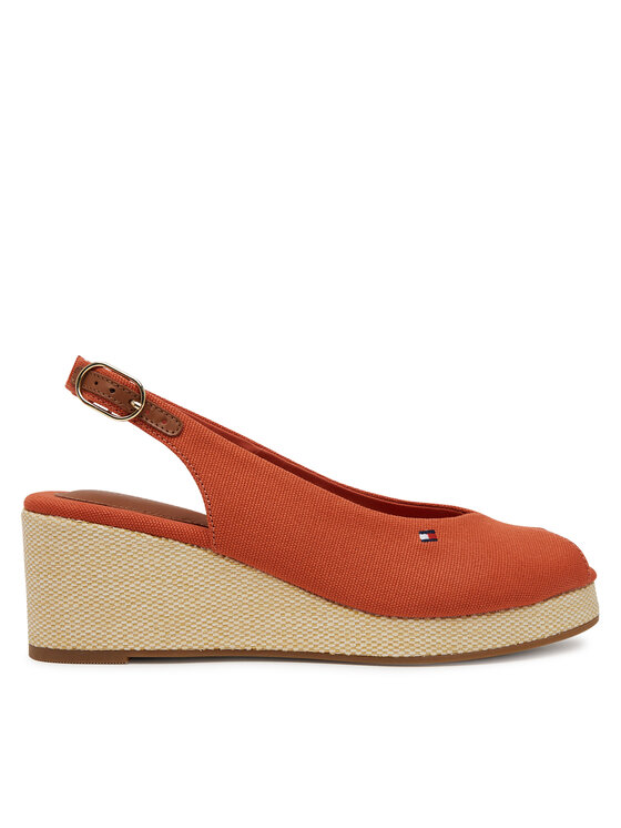 Tommy Hilfiger Espadrilky Flag Mid Wedge Espad Slingback FW0FW08595 Oranžová