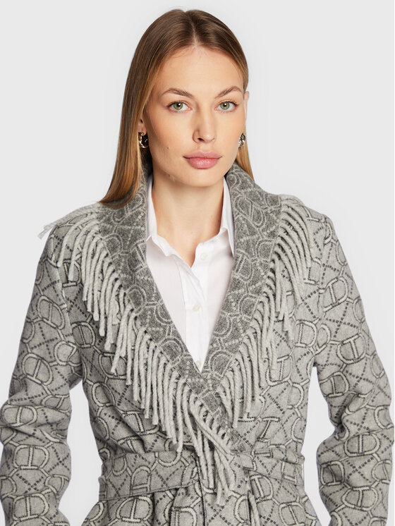TWINSET TWINSET Vilnonis paltas 222TT2290 Pilka Regular Fit