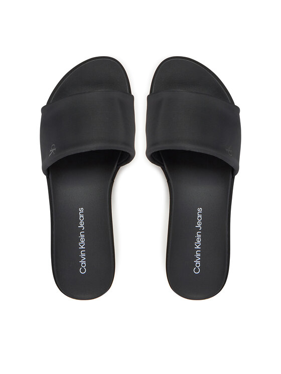 Calvin Klein Jeans Calvin Klein Jeans Şlapi Flatform Sandal Slide In Nylon YW0YW01791 Negru