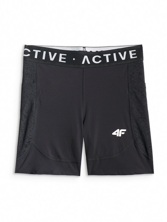 4F 4F Szorty sportowe ACTIVE BY NATURE Czarny Slim Fit