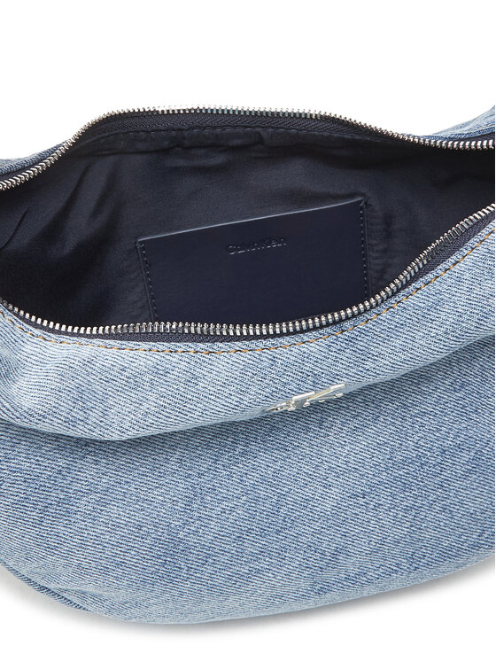Calvin Klein Calvin Klein Torebka Denim Soft Crescent Sm LV04F3207G Niebieski