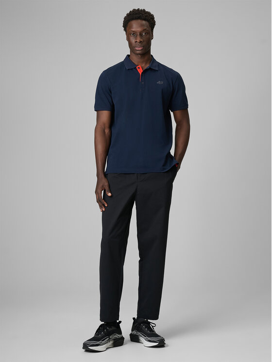 4F 4F Polo ESSENTIAL 3 Granatowy Regular Fit