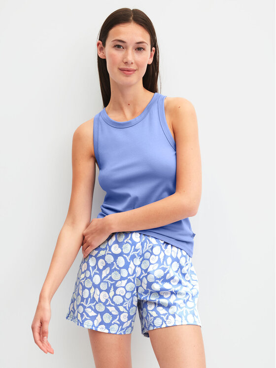Calida Calida Koszulka piżamowa 12829 Niebieski Regular Fit