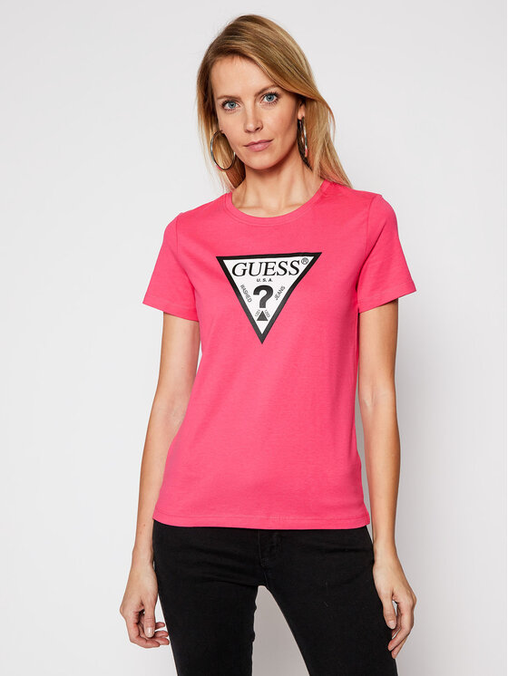 Guess T-Shirt Original Tee W1RI00 I3Z11 Różowy Regular Fit