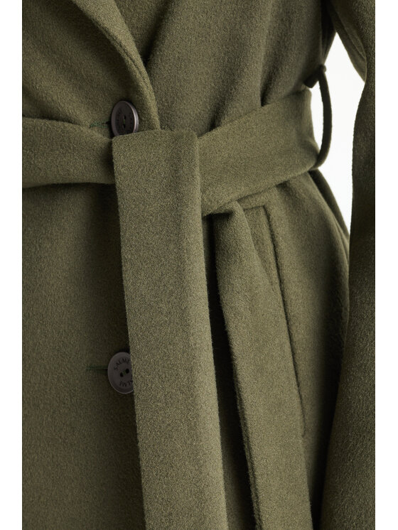 Salme Salme Płaszcz wełniany Verona maxi Zielony Regular Fit