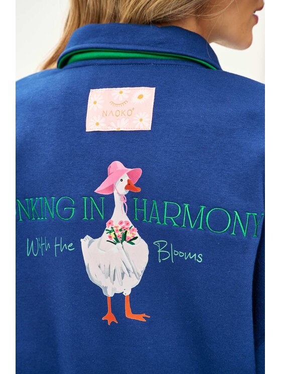 NAOKO NAOKO Bluza Mrs. Goose Granatowy Regular Fit