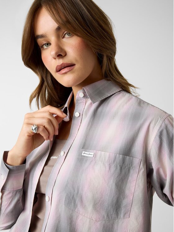 Guess Guess Bluzka 183545 Szary Classic Fit