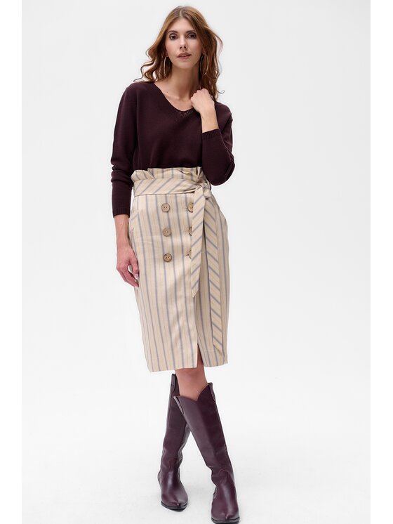 blue shadow Damska 'blue shadow Spódnica, rozmiar 46, Beżowa, Clip