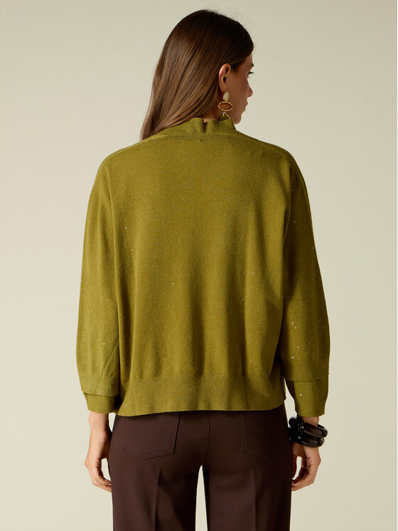 Oltre Oltre Kardigan M293E002202N035 Zielony Regular Fit
