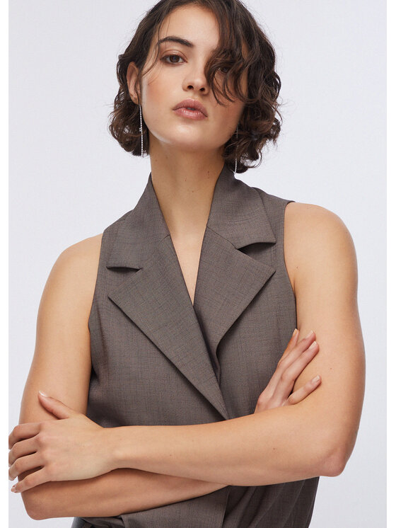 Liu Jo Liu Jo Gilet CA6127T577AP9578 Marrone Regular Fit