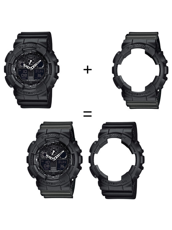 Casio Casio Zegarek SET GA-100-1A1ER + BEZEL 10358741 + PASEK 10467764 Czarny