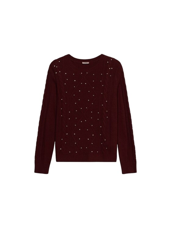 Oltre Oltre Sweter M312J005050N036 Bordowy Regular Fit