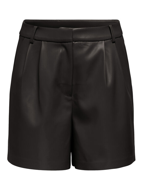 ONLY ONLY Pantaloncini in similpelle Saramy 15338008 Nero Regular Fit