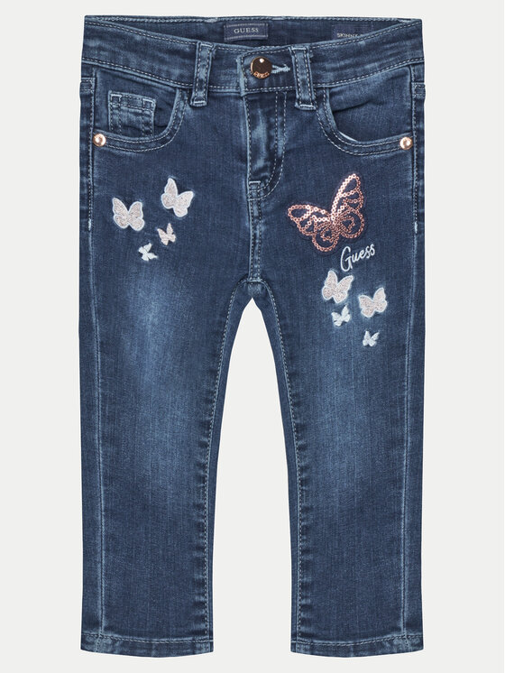 Guess Guess Jeans hlače K5RA06 D4CA0 Mornarsko modra Skinny Fit