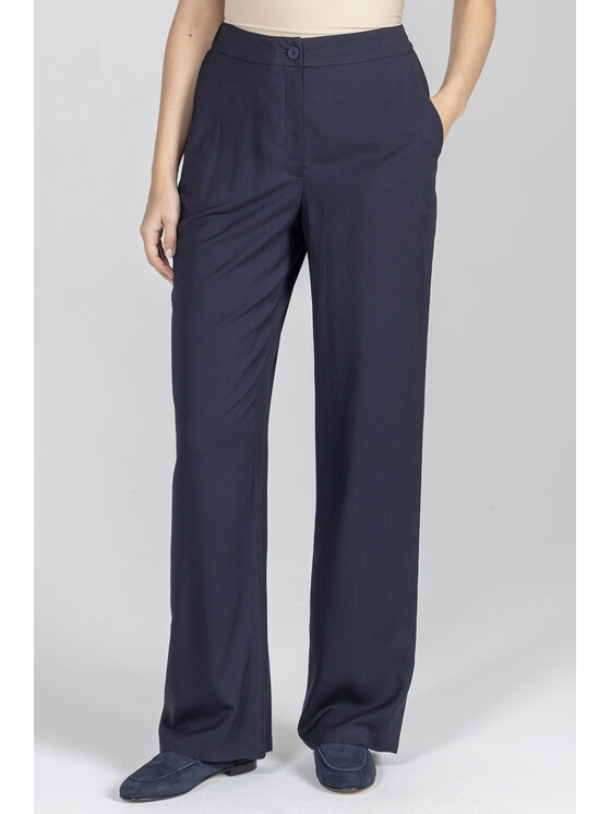 Deni Cler Milano Deni Cler Milano Spodnie materiałowe W-DC-5203-F2-A6-59-1 Granatowy Loose Leg