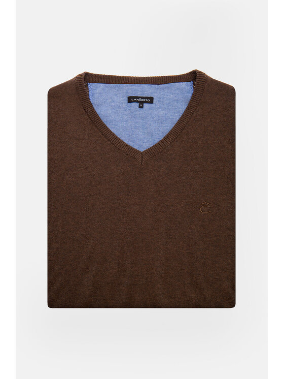 Lancerto Lancerto Sweter Valerio Brązowy Regular Fit