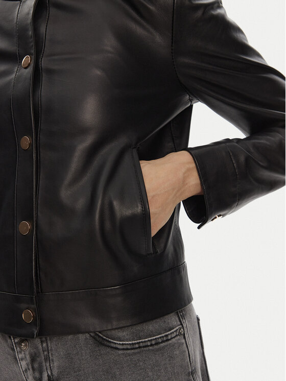 Serge Pariente Serge Pariente Nahkjope Marion Must Slim Fit