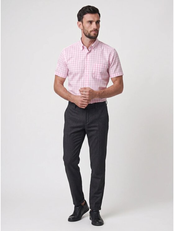 Willsoor Willsoor Koszula 20952 Różowy jasny Slim Fit