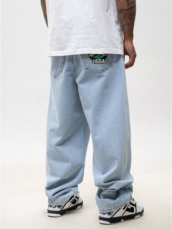 Jigga Wear Jigga Wear Jeansy Szerokie luźne bagy góry 130760 Niebieski jasny Baggy Fit
