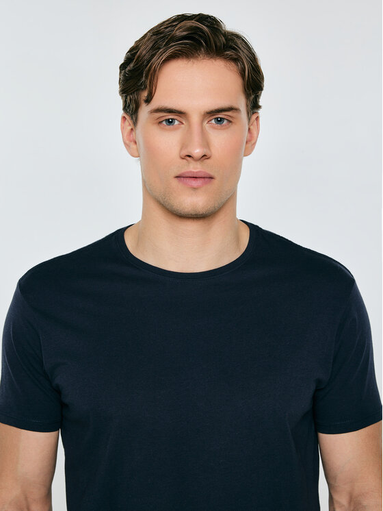 BIG STAR BIG STAR T-Shirt BASIC Granatowy Basic Fit