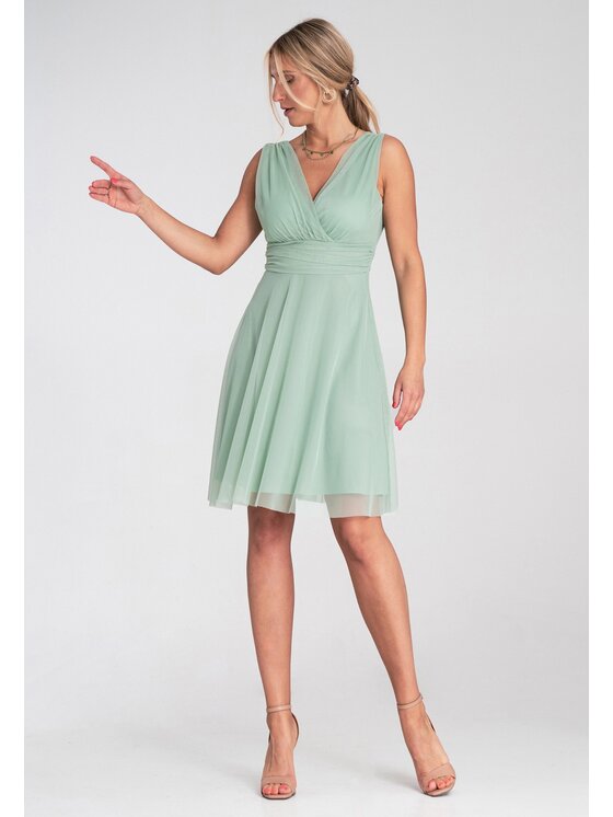 FIGL FIGL Koktejlové šaty M1207 Zelená Flared Fit