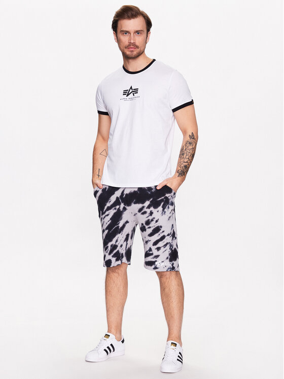 Alpha Industries Alpha Industries T-Shirt Basic T Contrast 106501 Biały Regular Fit