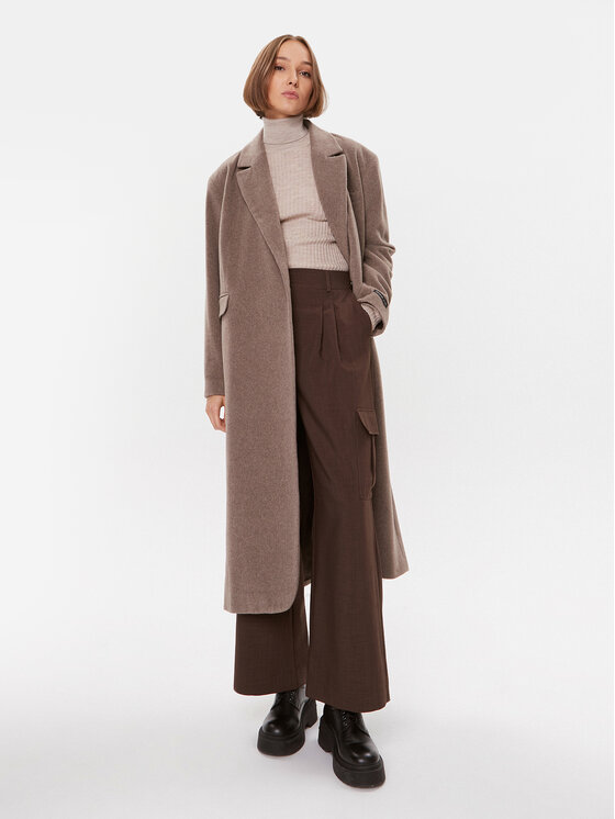 Herskind Herskind Vilnas mētelis Wanda 4908816 Bēšs Regular Fit