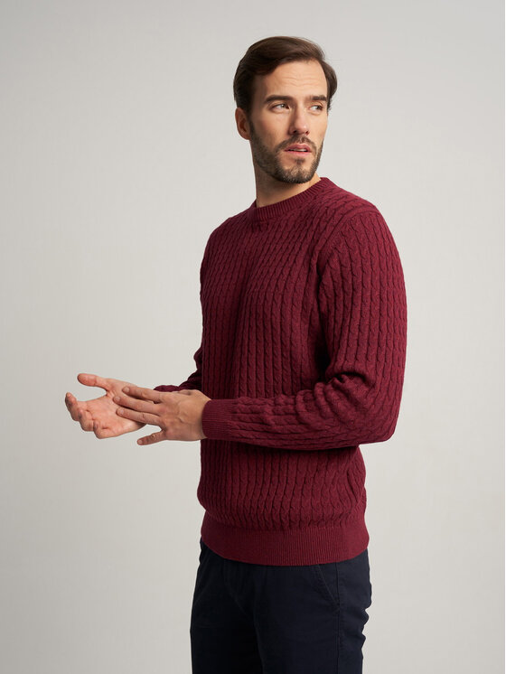 Willsoor Willsoor Sweter 59104 Bordowy Regular Fit