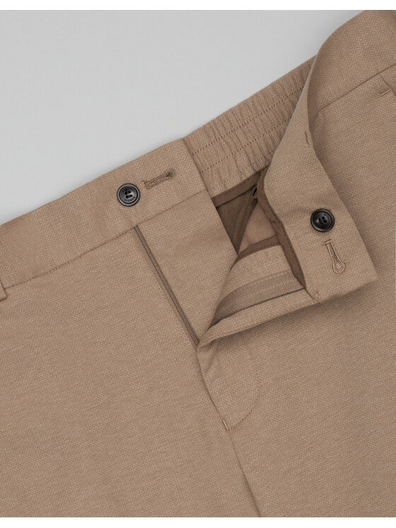 Borgio Borgio Spodnie garniturowe LASCRAI_BR Brązowy Slim Fit