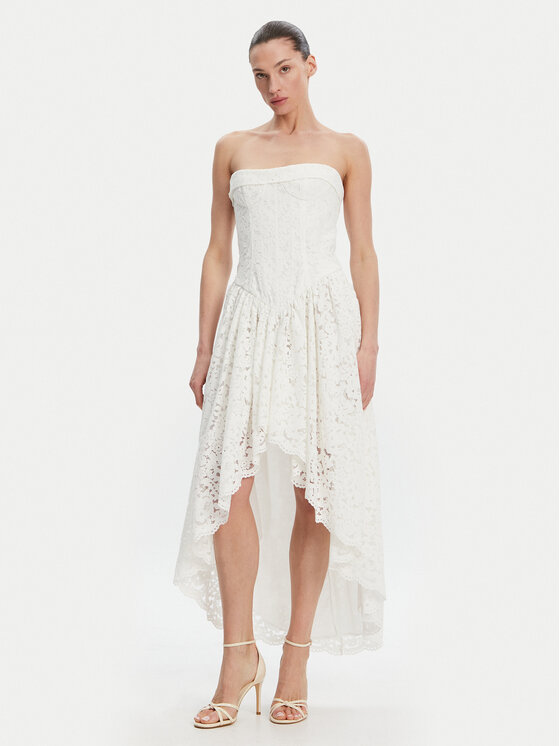 BARDOT BARDOT Koktejlové šaty Felicidad Strapless 59843DB Bílá Regular Fit