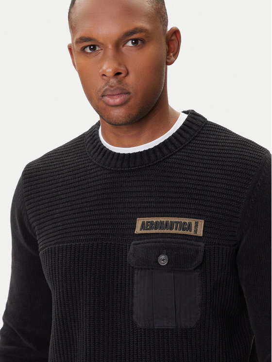 Aeronautica Militare Aeronautica Militare Džemper 252MA1573UL00539 Crna Regular Fit