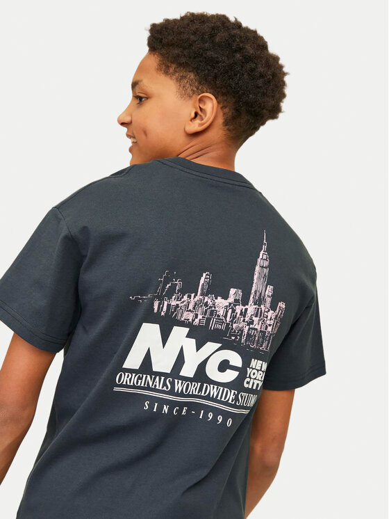 Jack&Jones Junior Jack&Jones Junior Тишърт Bronx Square 12263185 Сив Loose Fit