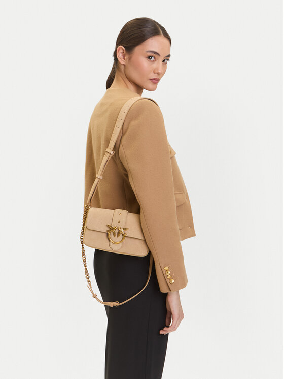 PINKO PINKO Ročna torba Love One Mini Slouchy Fl PE 25 PLTT 104340 A2CC Bež