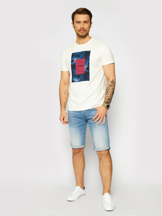 T-shirt Florall Print 12186330 Bianco Regular Fit