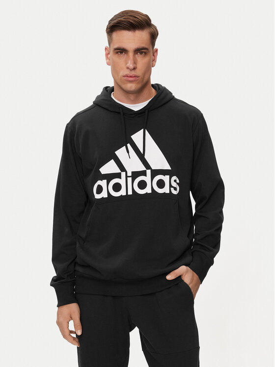 adidas adidas Džemperis ar kapuci Essentials Logo Hoodie IC0440 Melns Regular Fit