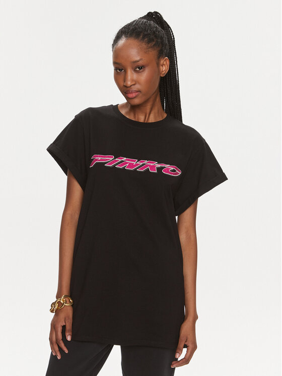 Pinko T-krekls 103138 A1P7 Melns Relaxed Fit