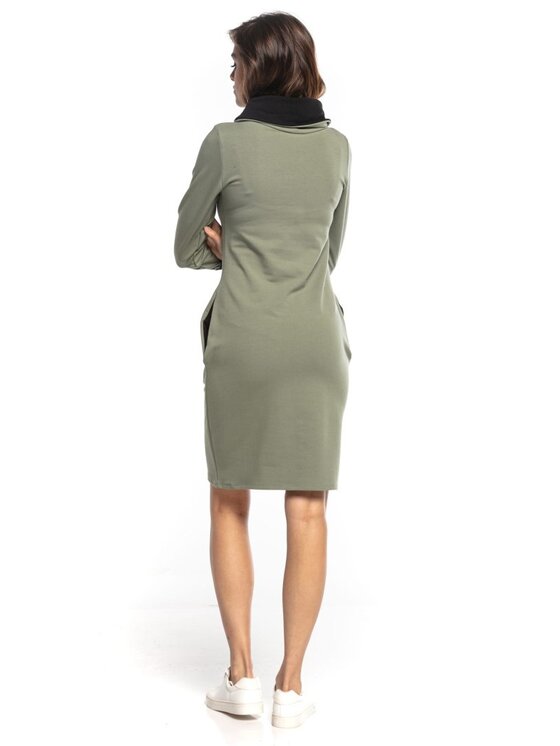 Tessita Tessita Sukienka dzianinowa SUKIENKA_T360_6_3XL Khaki Slim Fit