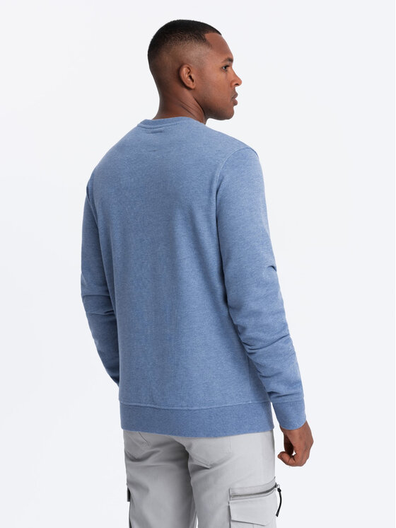 Ombre Ombre Mikina OM-SSNZ-0163 Modrá Regular Fit