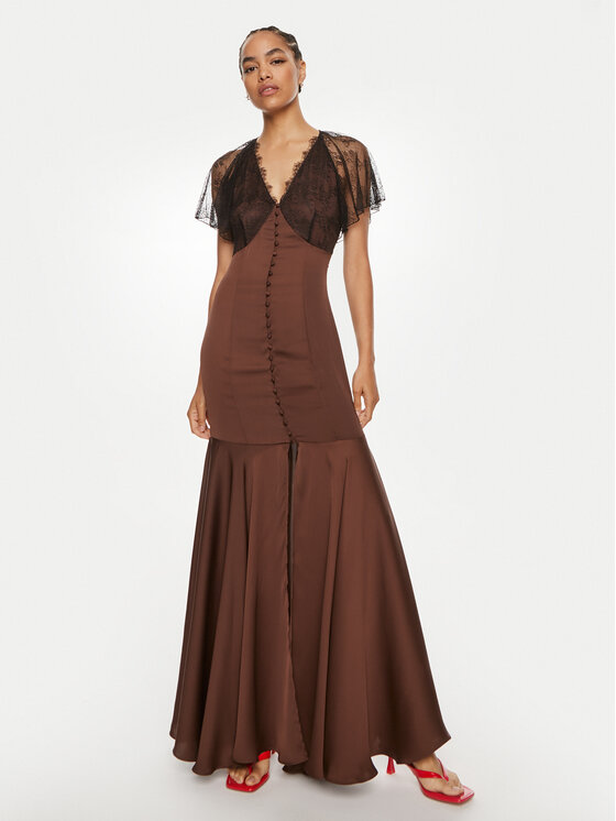 ROTATE ROTATE Abendkleid Nolara 1127042910 Braun Slim Fit